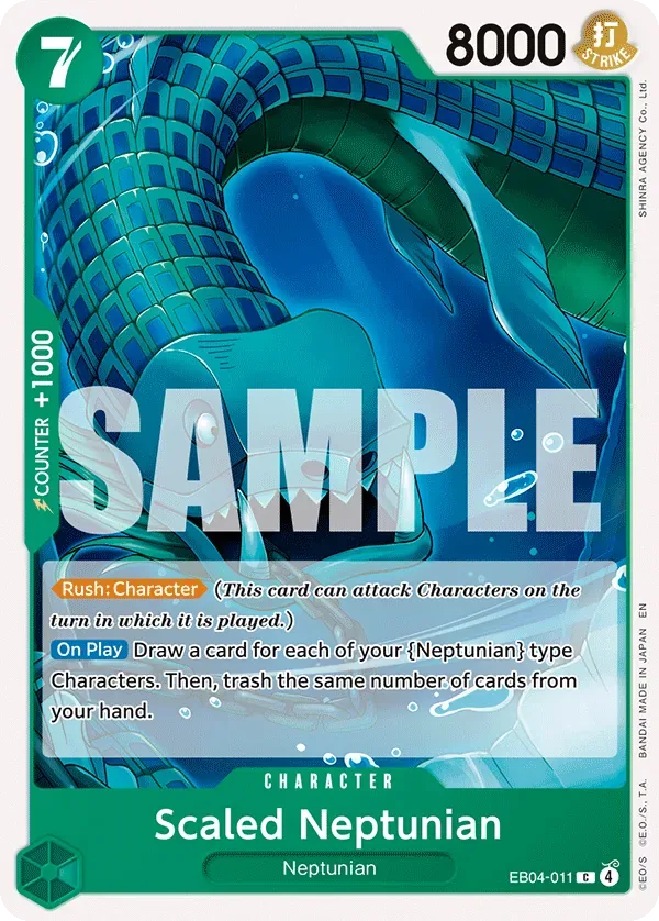 Scaled Neptunian #EB04-011 The Azure Sea's Seven One Piece card