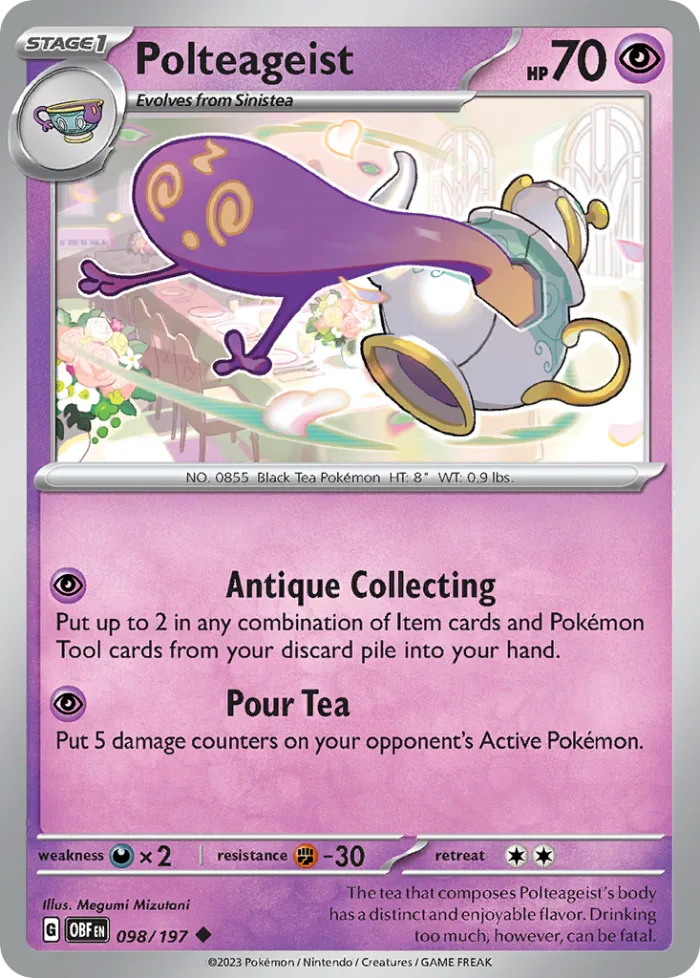 Polteageist #98 Obsidian Flames Pokemon card
