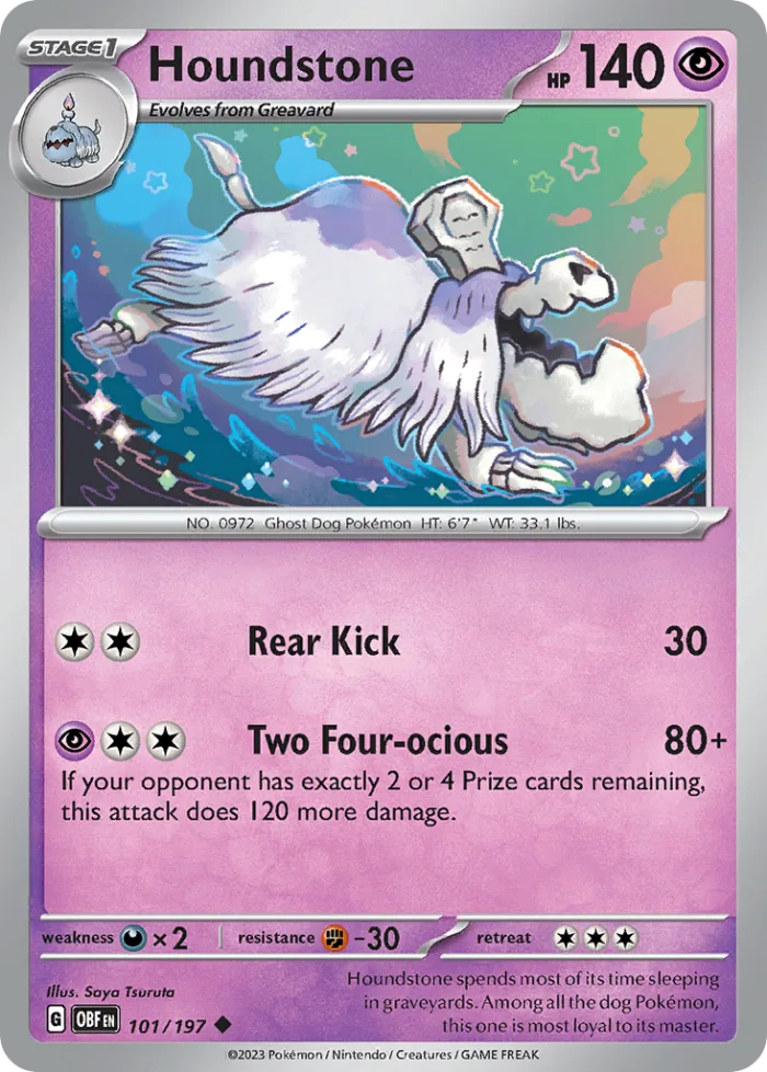 Houndstone #101 Obsidian Flames Pokemon card