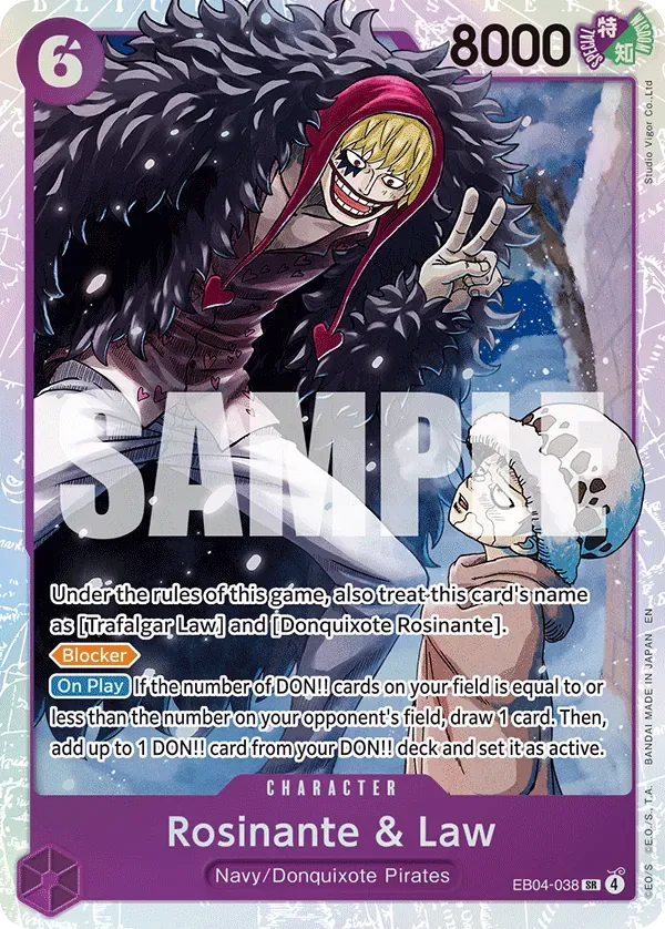 Rosinante & Law #EB04-038 The Azure Sea's Seven One Piece card