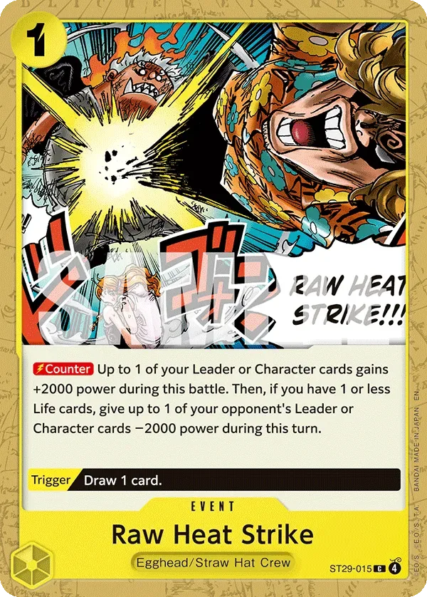 Raw Heat Strike #ST29-015 Egghead One Piece card