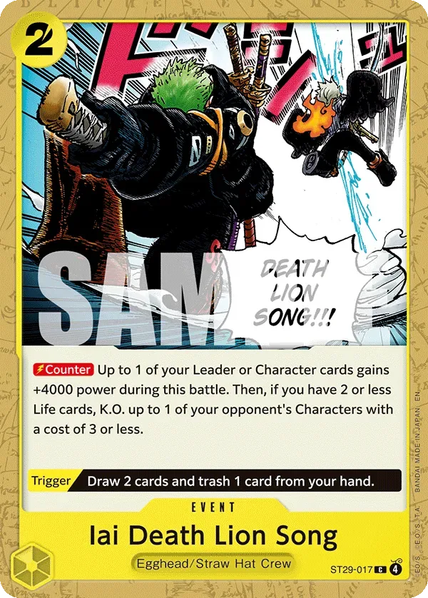Iai Death Lion Song #ST29-017 Egghead One Piece card