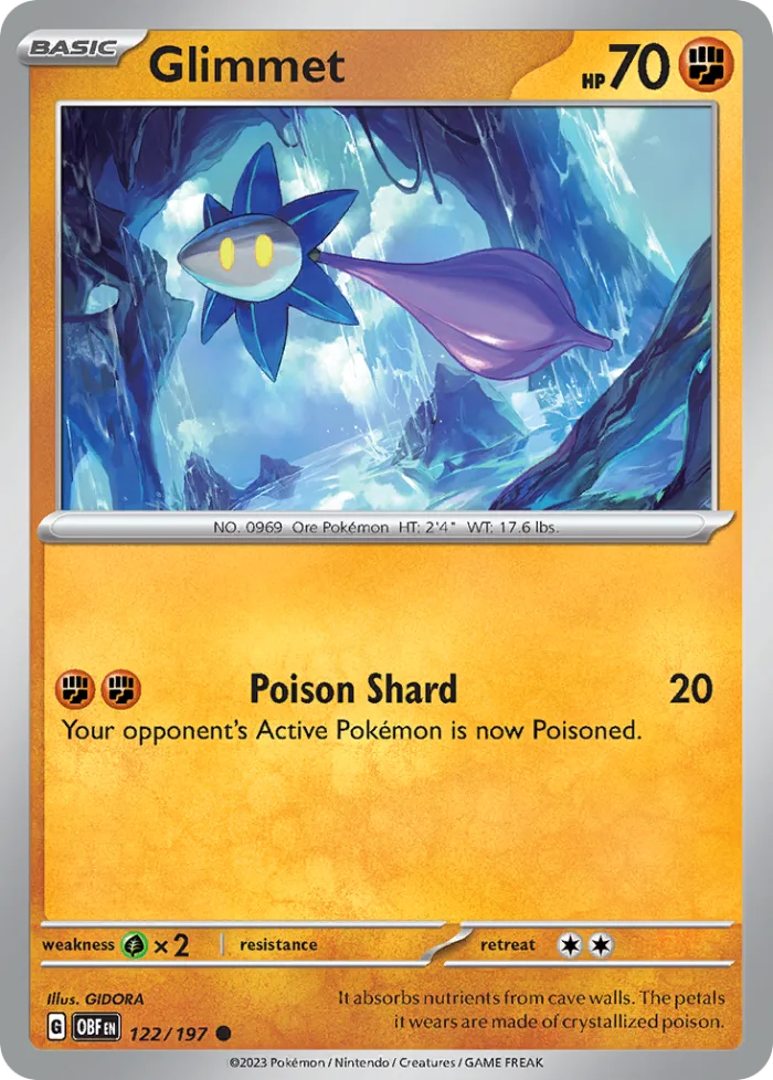 Glimmet #122 Obsidian Flames Pokemon card