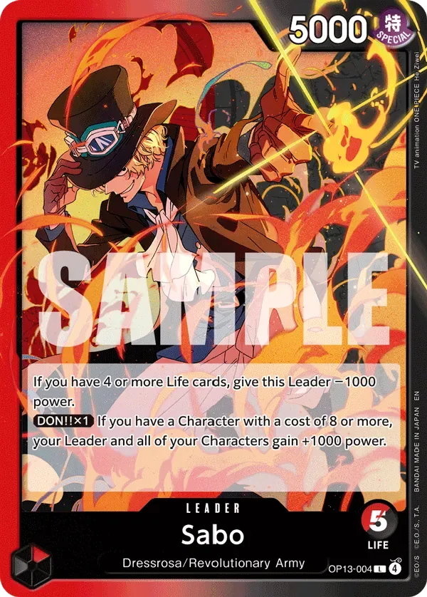 Sabo #OP13-004 Carrying on His Will One Piece card