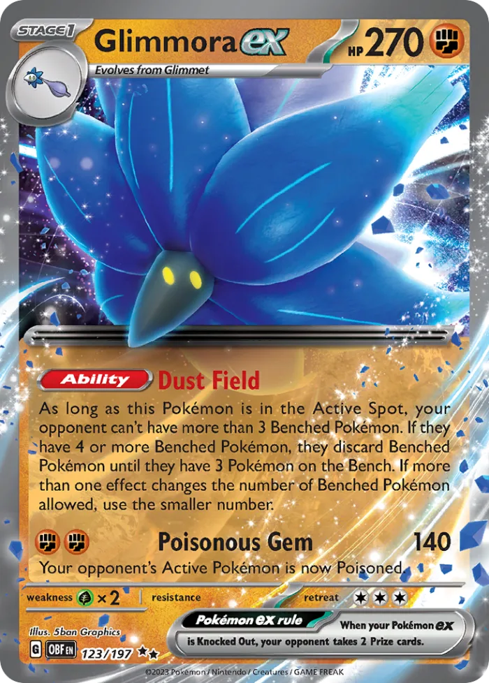 Glimmora ex #123 Obsidian Flames Pokemon card