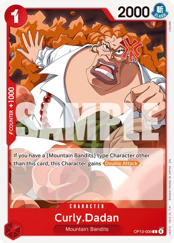 Curly.Dadan #OP13-009 Carrying on His Will One Piece card