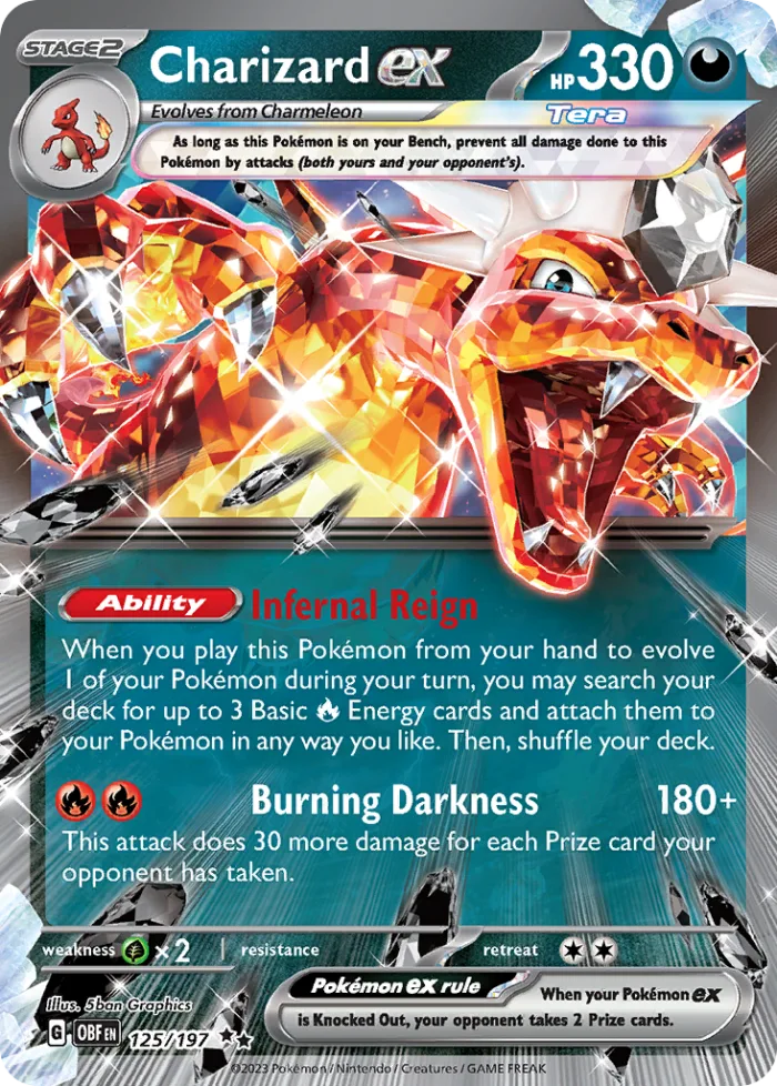 Charizard ex #125 Obsidian Flames Pokemon card
