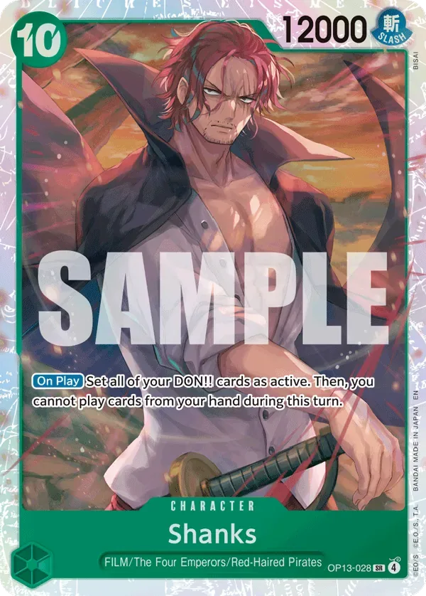 Shanks #OP13-028 Carrying on His Will One Piece card