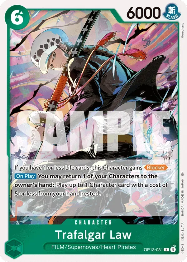 Trafalgar Law #OP13-031 Carrying on His Will One Piece card