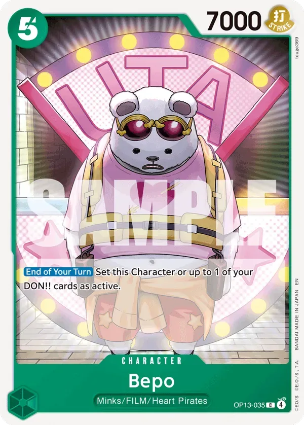 Bepo #OP13-035 Carrying on His Will One Piece card