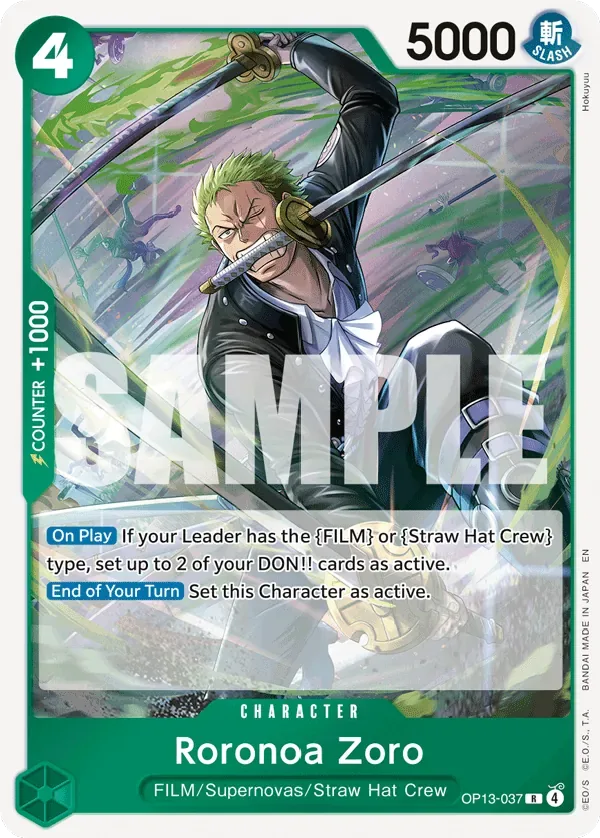 Roronoa Zoro #OP13-037 Carrying on His Will One Piece card