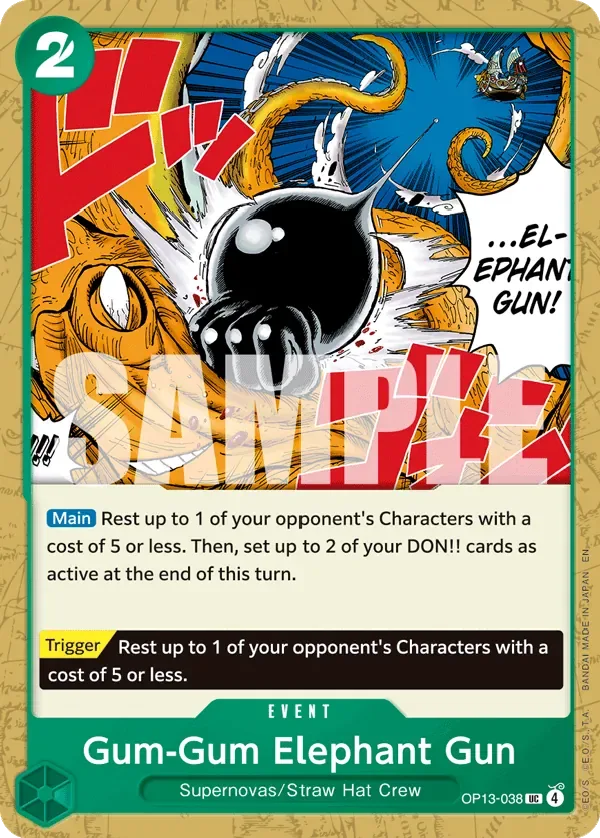 Gum-Gum Elephant Gun #OP13-038 Carrying on His Will One Piece card