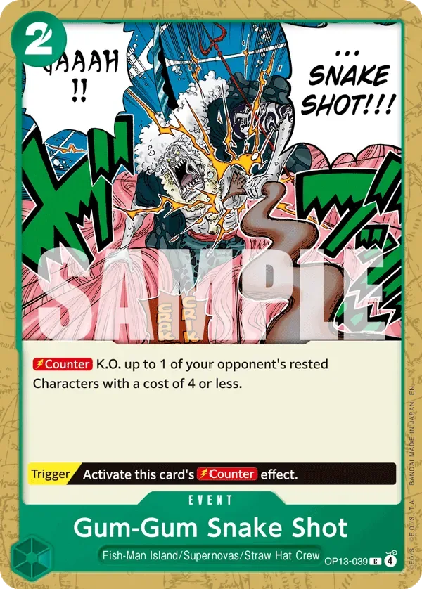 Gum-Gum Snake Shot #OP13-039 Carrying on His Will One Piece card