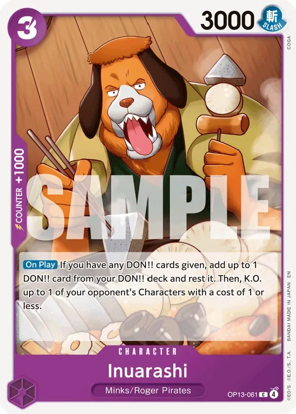 Inuarashi #OP13-061 Carrying on His Will One Piece card