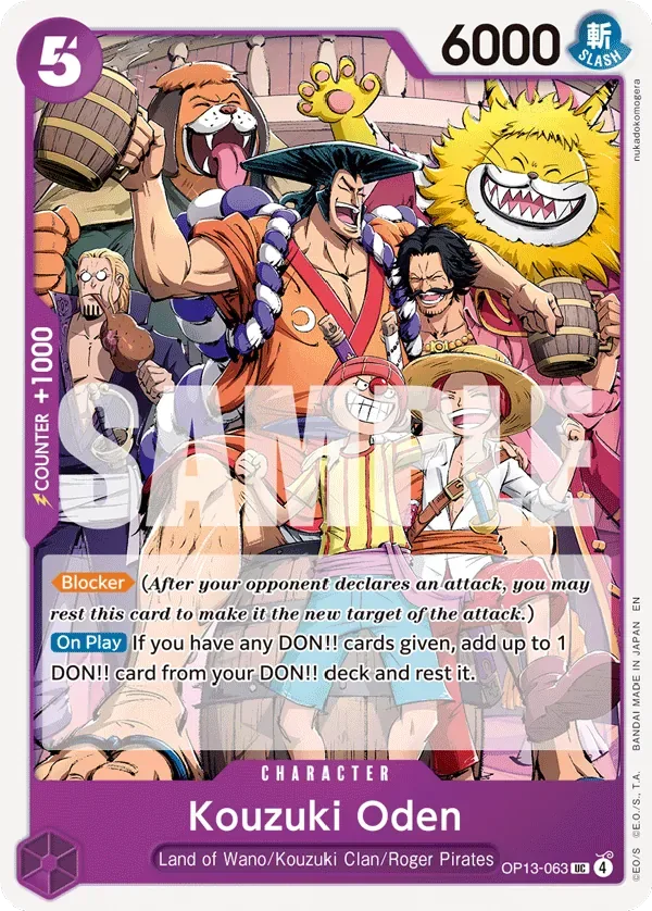 Kouzuki Oden #OP13-063 Carrying on His Will One Piece card