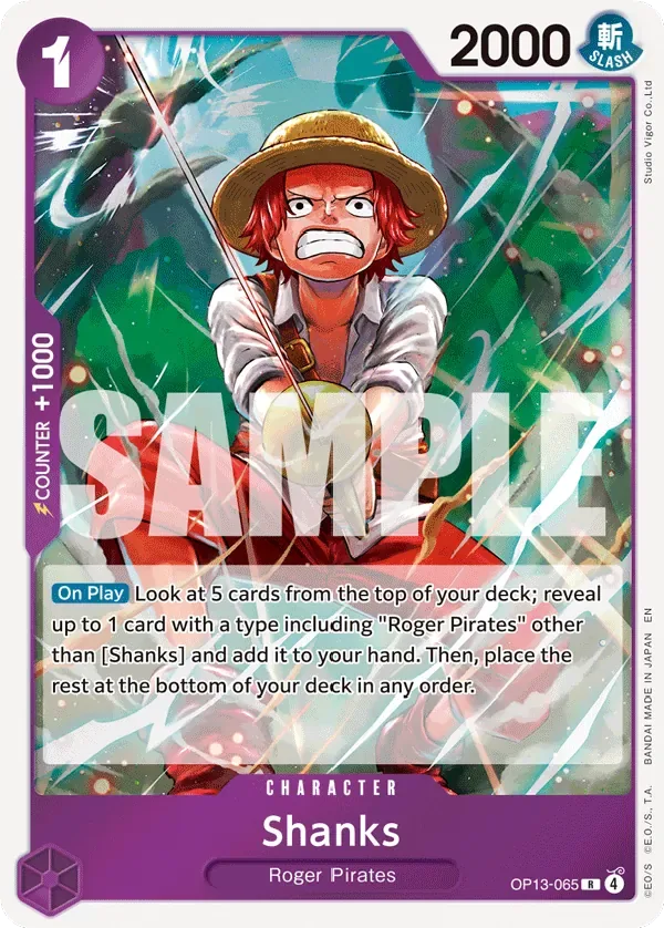 Shanks #OP13-065 Carrying on His Will One Piece card