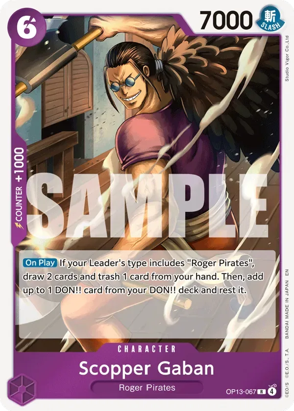 Scopper Gaban #OP13-067 Carrying on His Will One Piece card