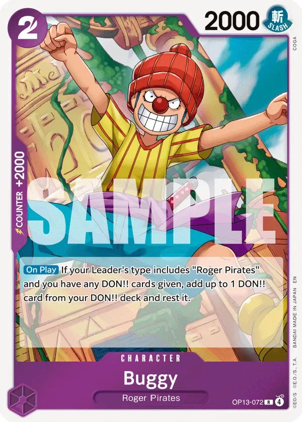 Buggy #OP13-072 Carrying on His Will One Piece card