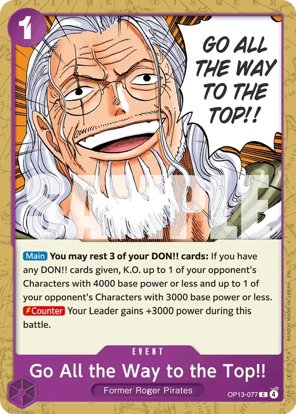 Go All the Way to the Top!! #OP13-077 Carrying on His Will One Piece card