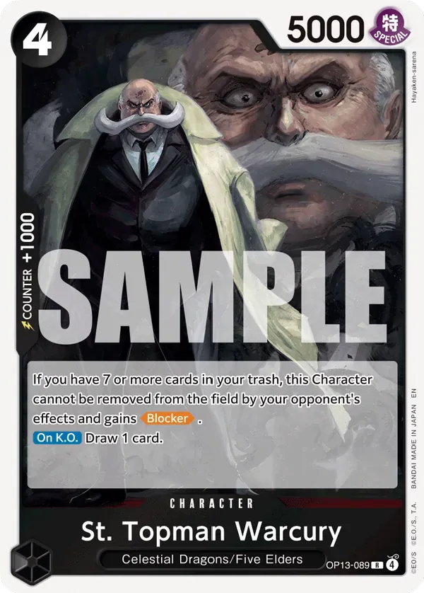 St. Topman Warcury #OP13-089 Carrying on His Will One Piece card