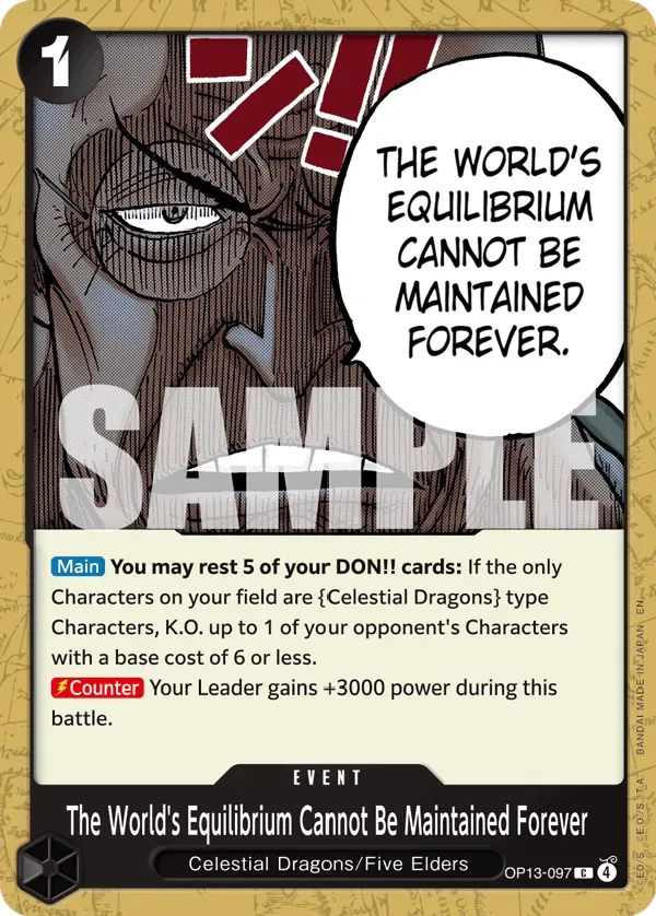 The World's Equilibrium Cannot Be Maintained Forever #OP13-097 Carrying on His Will One Piece card