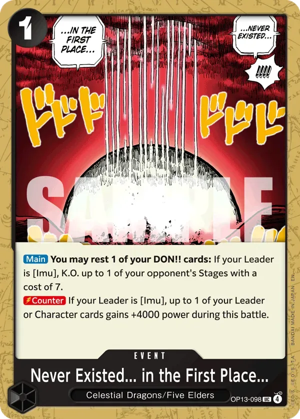 Never Existed... in the First Place... #OP13-098 Carrying on His Will One Piece card