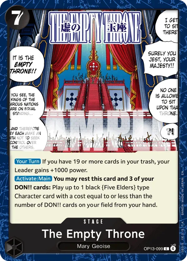 The Empty Throne #OP13-099 Carrying on His Will One Piece card