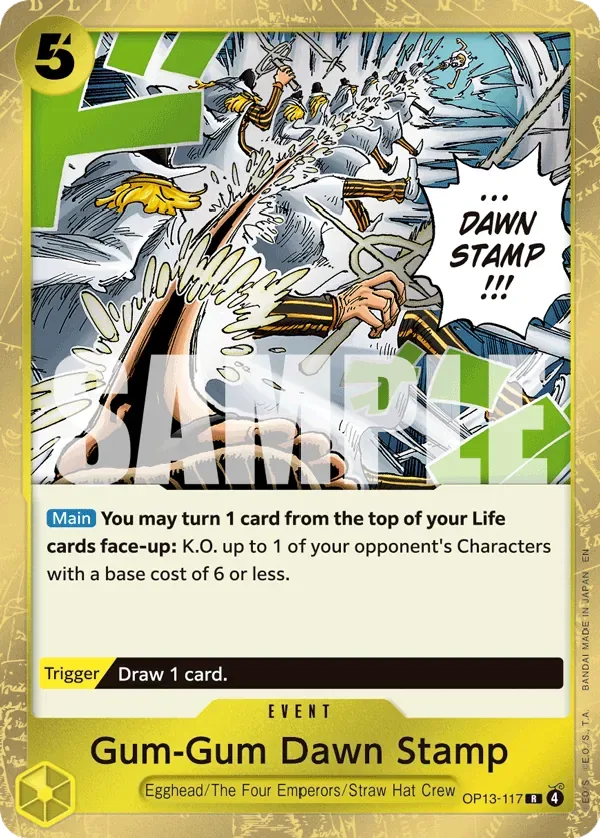 Gum-Gum Dawn Stamp #OP13-117 Carrying on His Will One Piece card