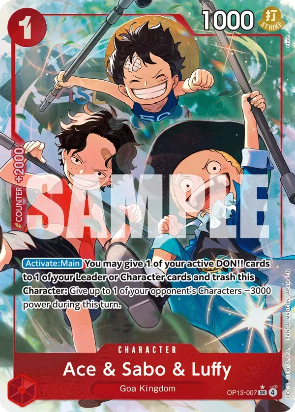 Ace & Sabo & Luffy #OP13-007 Carrying on His Will One Piece card