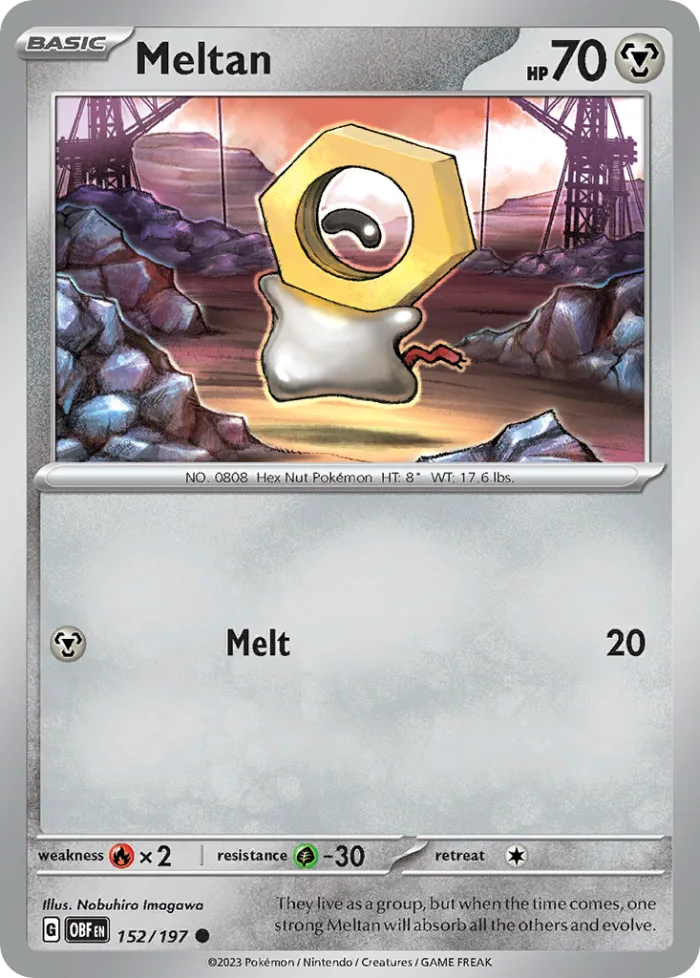 Meltan #152 Obsidian Flames Pokemon card