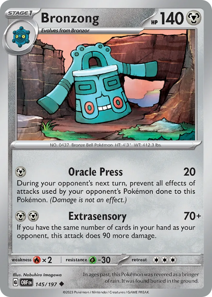 Bronzong #145 Obsidian Flames Pokemon card