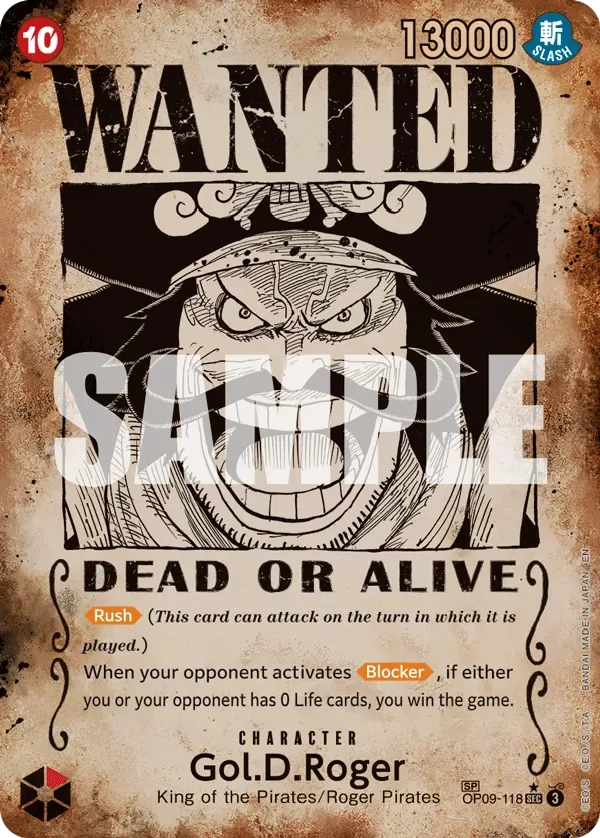 Gol.D.Roger #OP09-118 Carrying on His Will One Piece card