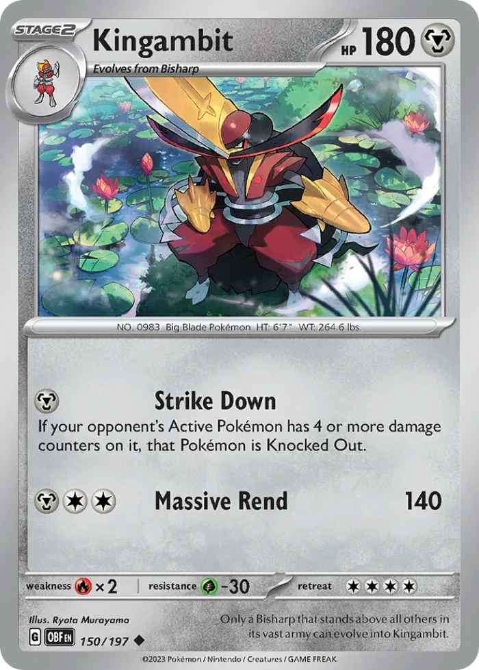 Kingambit #150 Obsidian Flames Pokemon card
