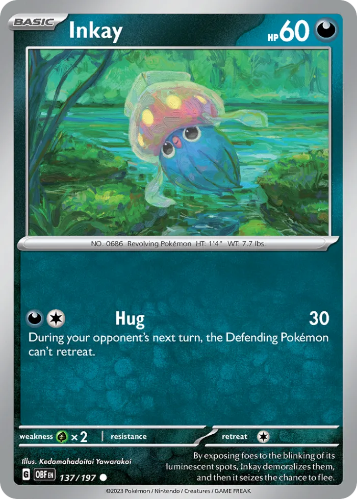 Inkay #137 Obsidian Flames Pokemon card