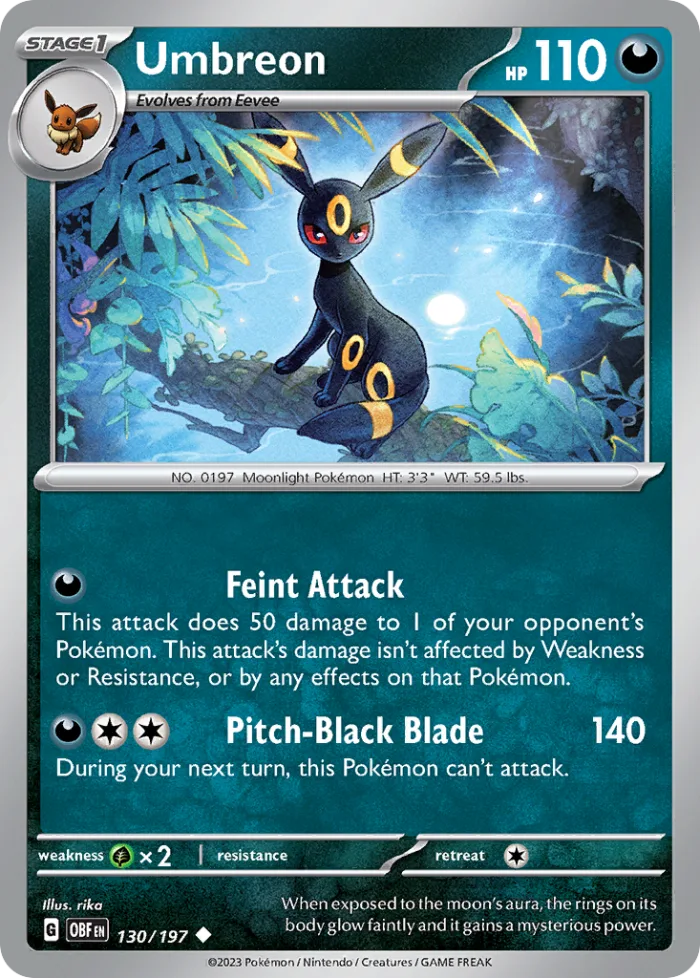 Umbreon #130 Obsidian Flames Pokemon card