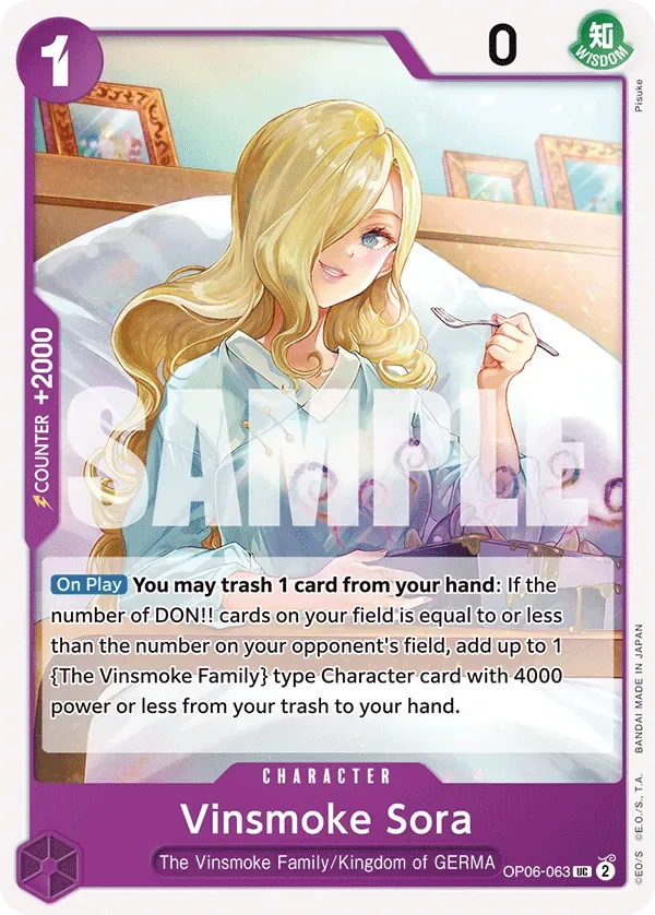 Vinsmoke Sora #OP06-063 One Piece Card The Best Vol.2 One Piece card