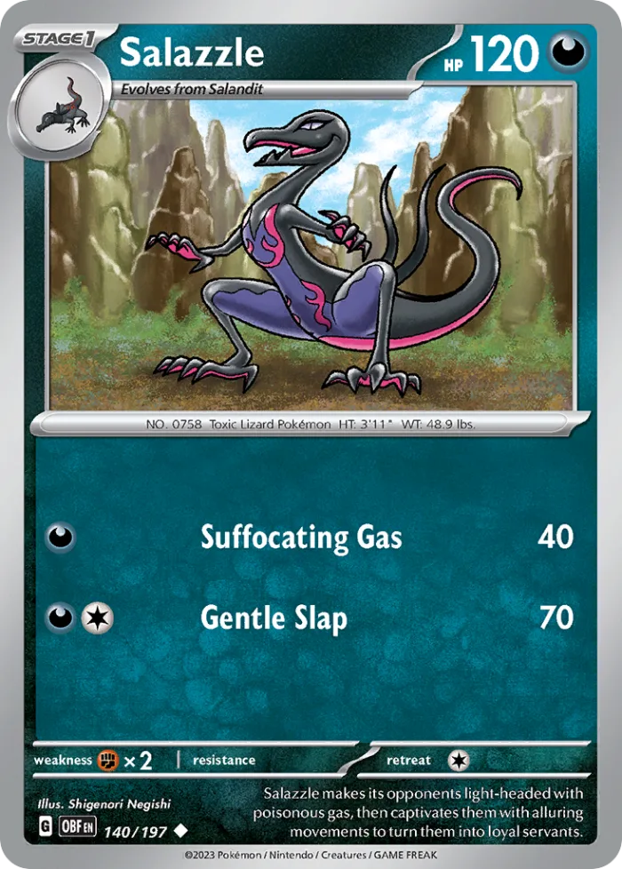 Salazzle #140 Obsidian Flames Pokemon card