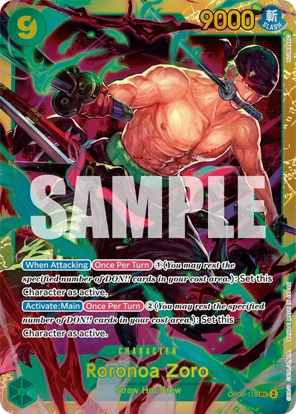 Roronoa Zoro #OP06-118 One Piece Card The Best Vol.2 One Piece card