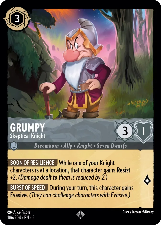 Grumpy #186 Shimmering Skies Disney Lorcana card