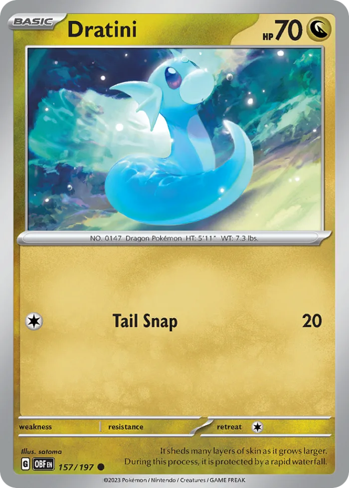 Dratini #157 Obsidian Flames Pokemon card