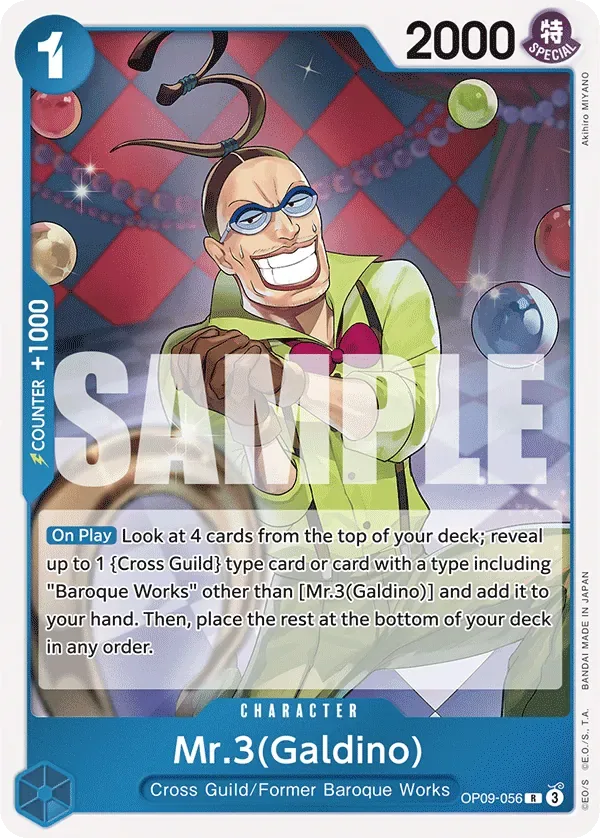 Mr.3(Galdino) #OP09-056 BLUE Buggy One Piece card