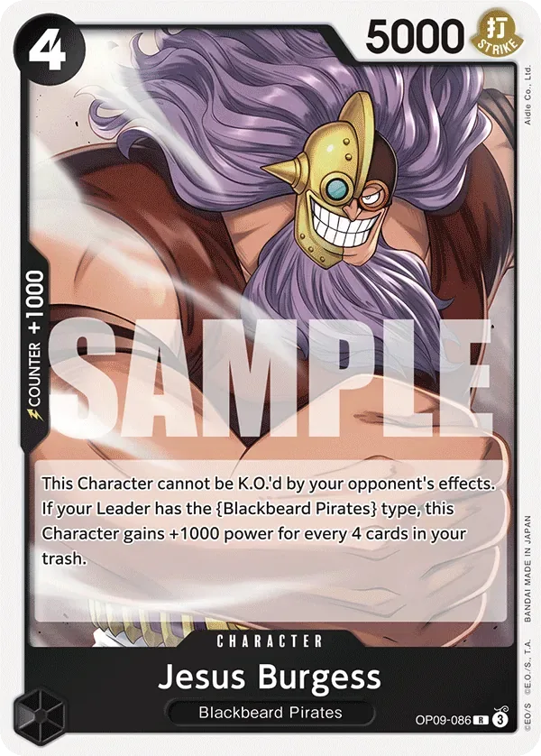 Jesus Burgess #OP09-086 BLACK Marshall.D.Teach One Piece card
