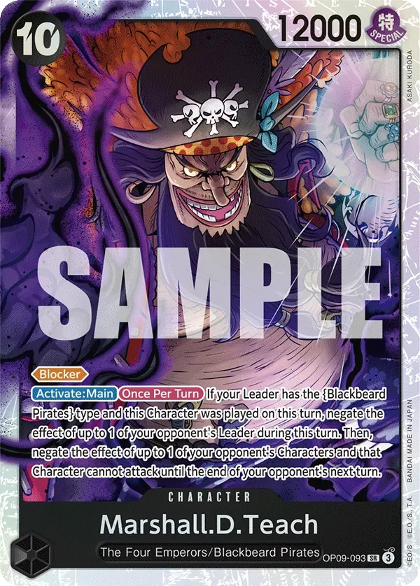 Marshall.D.Teach #OP09-093 One Piece Card The Best Vol.2 One Piece card