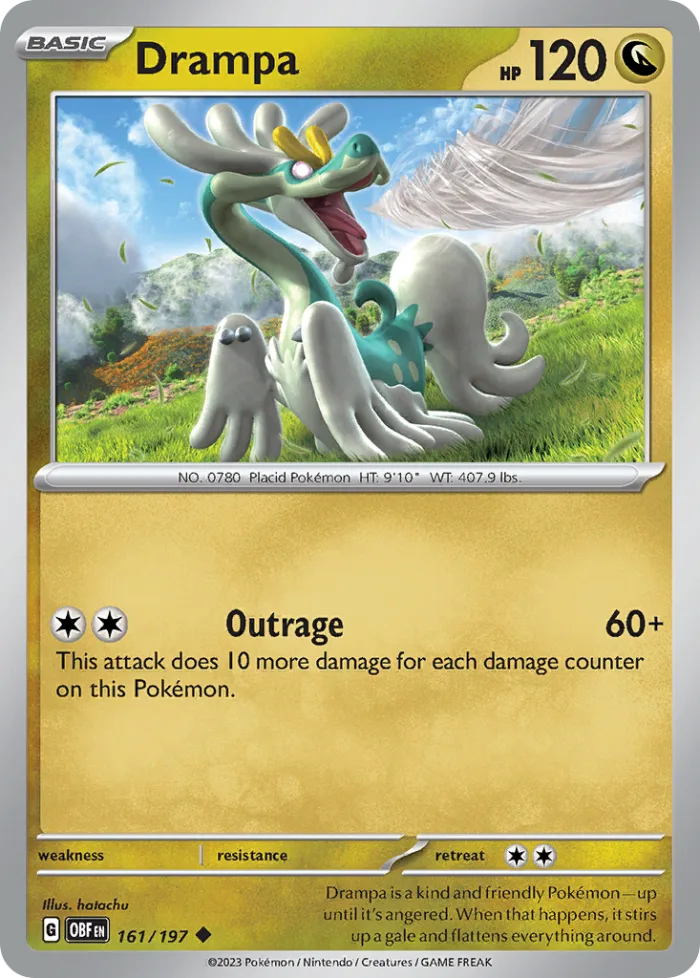 Drampa #161 Obsidian Flames Pokemon card