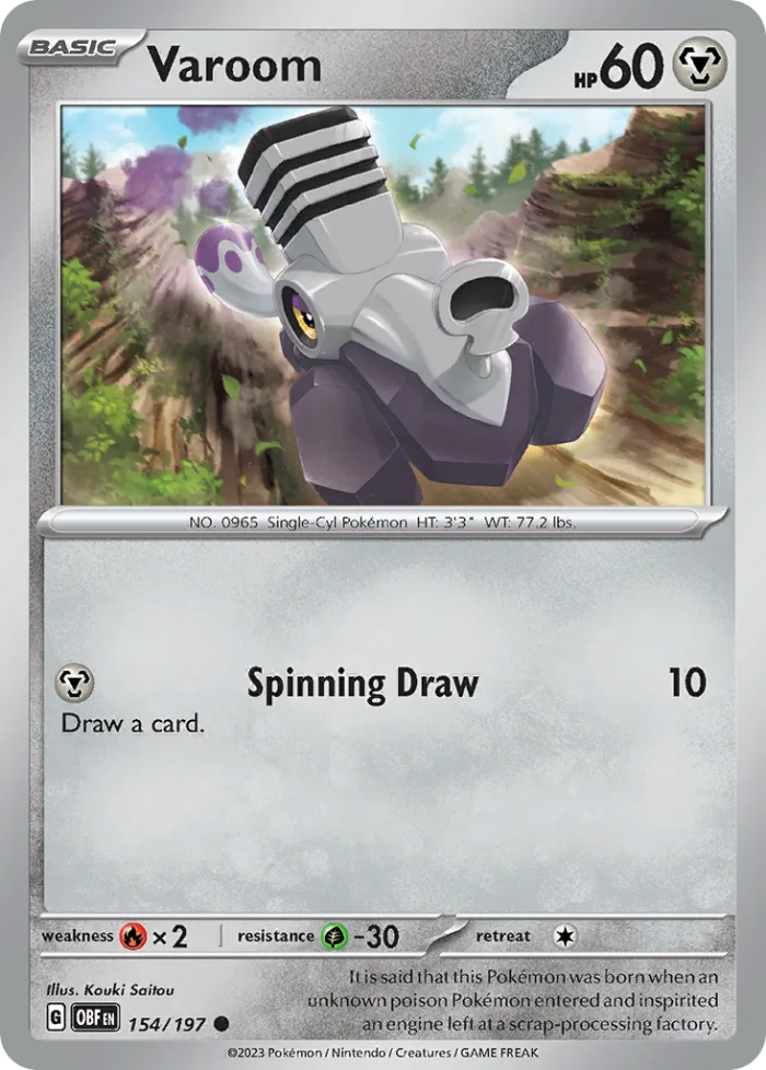 Varoom #154 Obsidian Flames Pokemon card