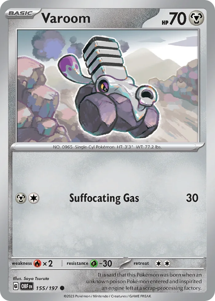 Varoom #155 Obsidian Flames Pokemon card