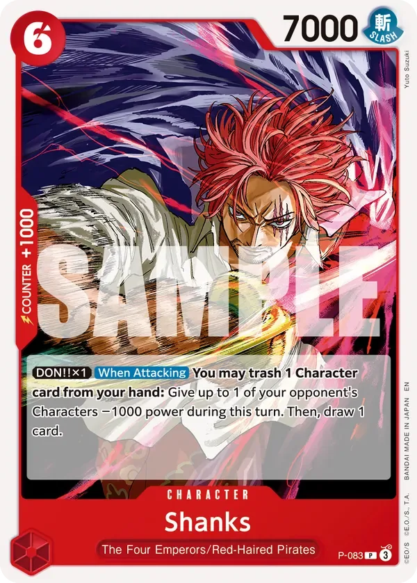 Shanks #P-083 One Piece Card The Best Vol.2 One Piece card