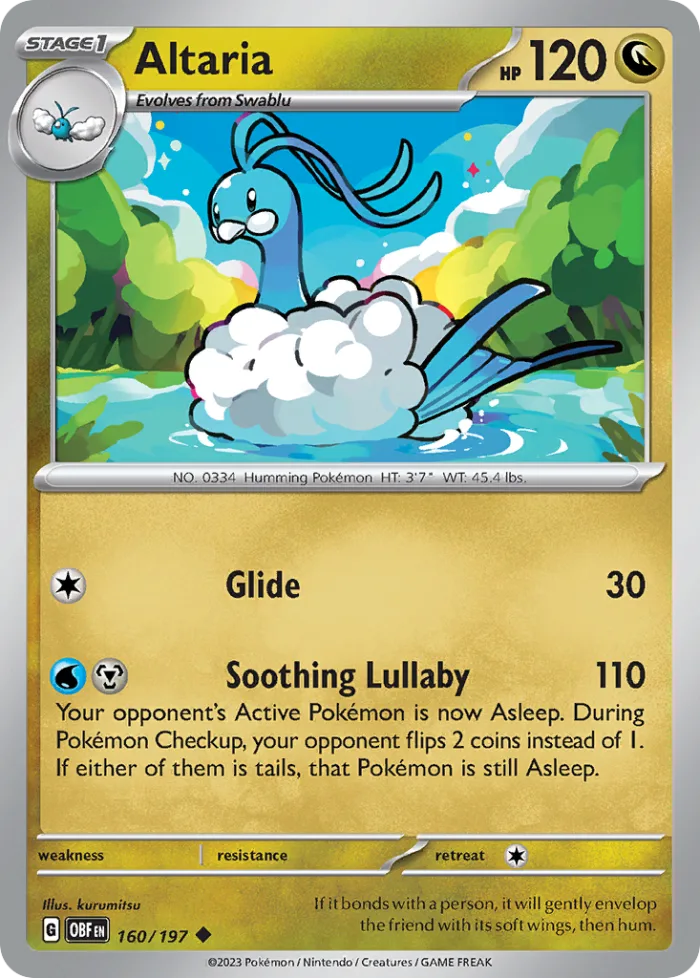 Altaria #160 Obsidian Flames Pokemon card