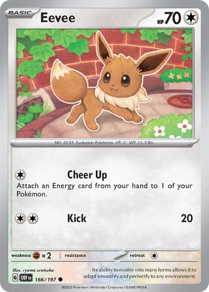 Eevee #166 Obsidian Flames Pokemon card