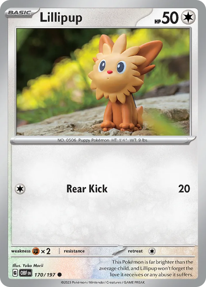 Lillipup #170 Obsidian Flames Pokemon card